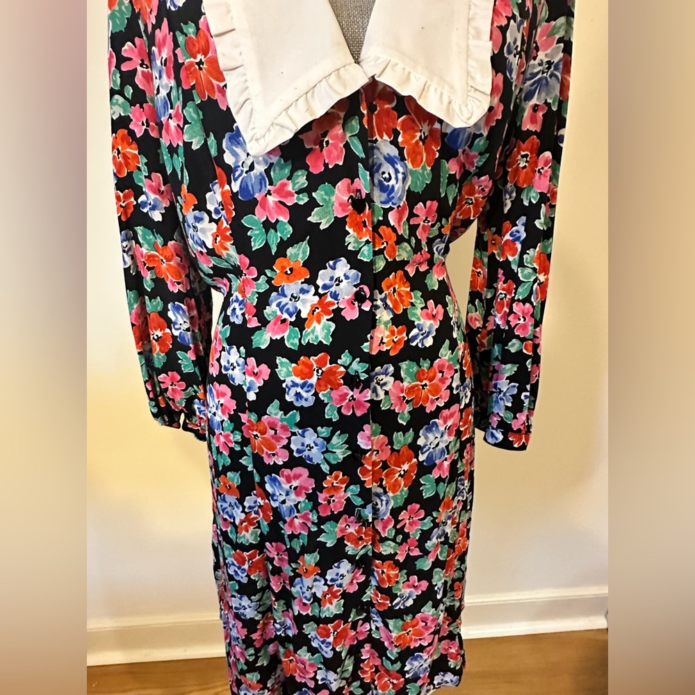 Floral Collared Mini Tea Dress | Nobody's Child | size 12 - Picture 6 of 11